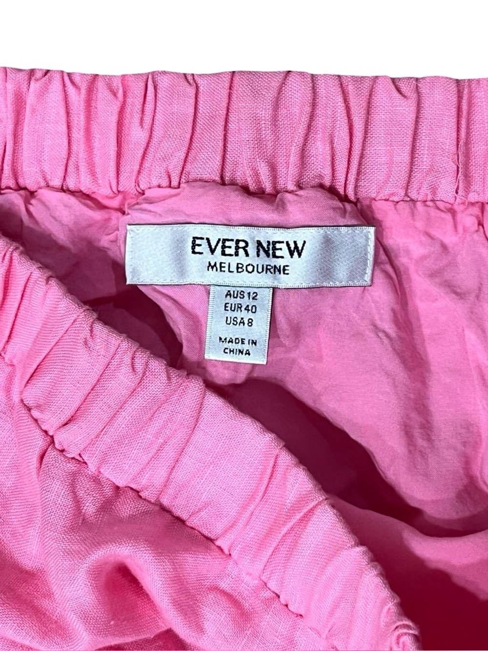 Ever New Milan 100% Linen Bright Pink Bardot Midi Dress | Off-Shoulder Open Back - Picture 11 of 13